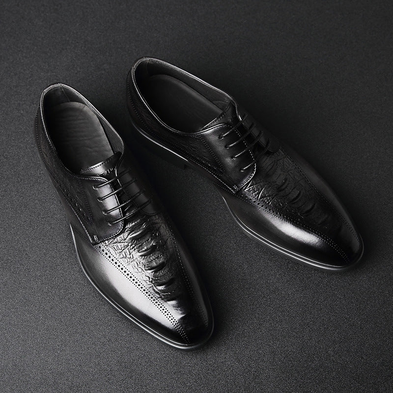 Step into the new season with style in our autumn-inspired carved hollow business dress shoes for men. - Stormyjay