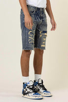 Boro Stitch Heavy Rip 7 Repair Denim Shorts - Stormyjay