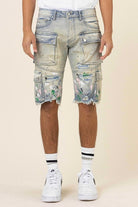 Hand Painted Multi Cargo Denim Shorts - Stormyjay