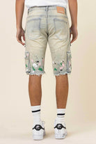 Hand Painted Multi Cargo Denim Shorts - Stormyjay