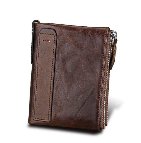 Men's wallet Short men's wallet Anti-theft brush leather wallet men - Stormyjay