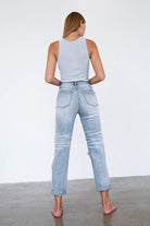 High Waist Destroyed Girlfriend Jeans - Stormyjay