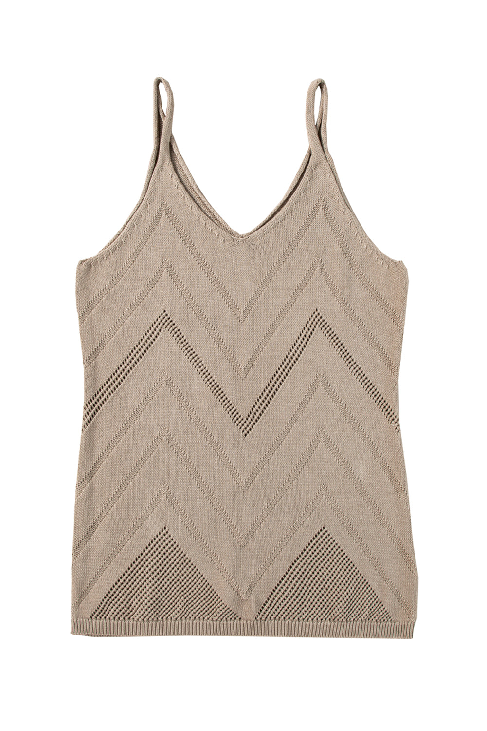 Parchment Chevron Pointelle Knit Cami Top - Stormyjay