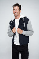 Men's Denim Jacket with Fleece Hoodies - Stormyjay