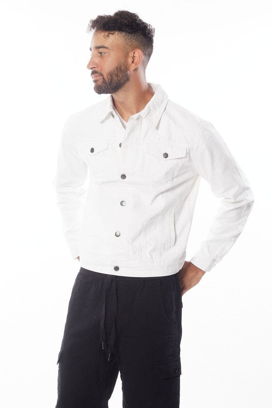 Men's White Denim Jacket - Stormyjay