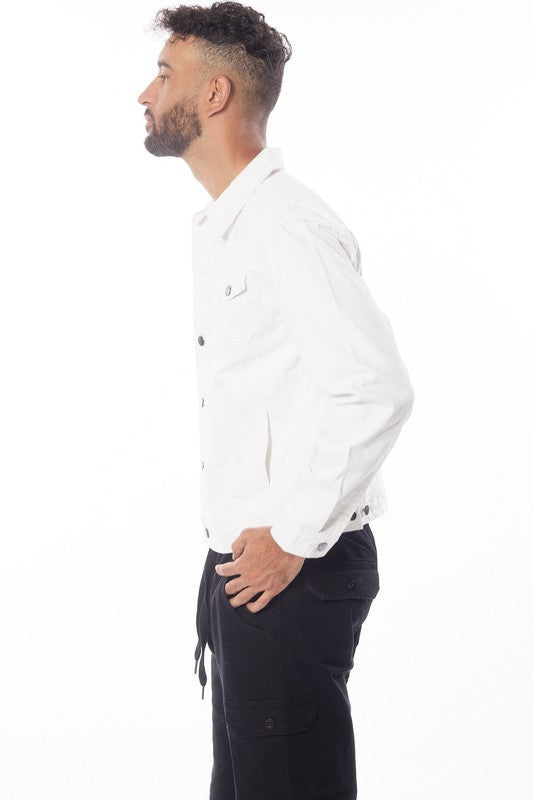 Men's White Denim Jacket - Stormyjay