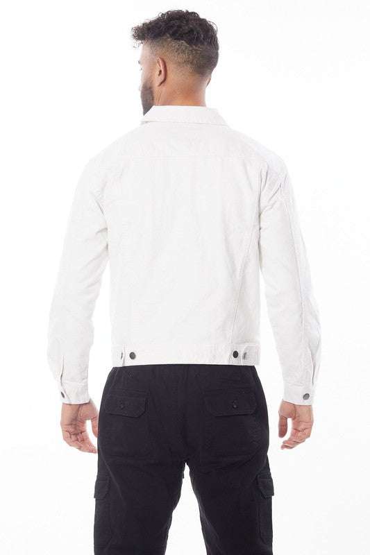 Men's White Denim Jacket - Stormyjay