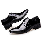 Shiny Lace-Up Single Shoes Fashion Dress Shoes - Stormyjay