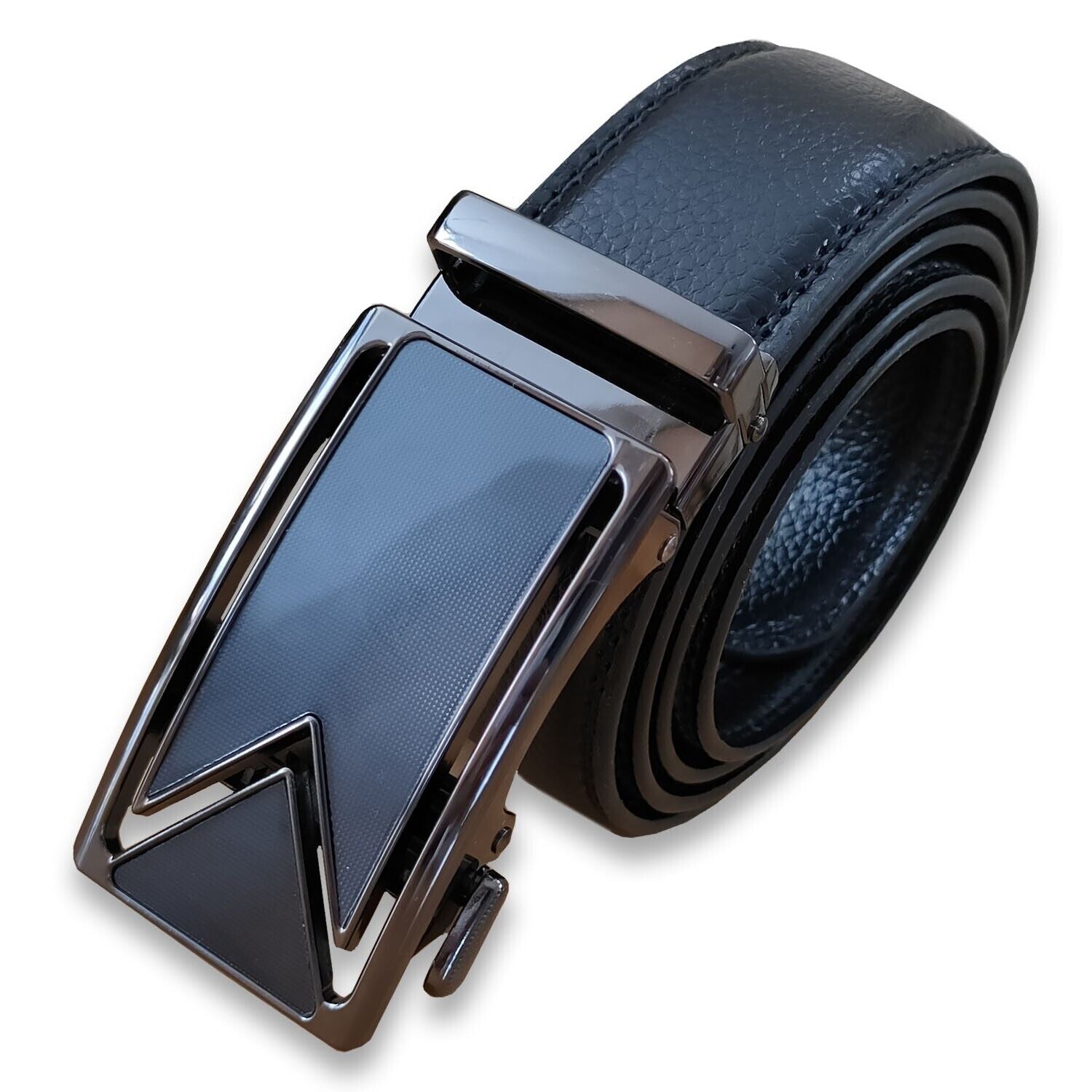 Microfiber Leather Mens Ratchet Belt Belts For Men Adjustable Automatic Buckle - Stormyjay