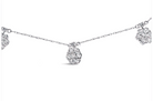 10K White Gold 3.0 Cttw Round-Cut Diamond 7 Stone Cluster Station Necklace (H-I Color, I1-I2 Clarity) - 18" - Stormyjay