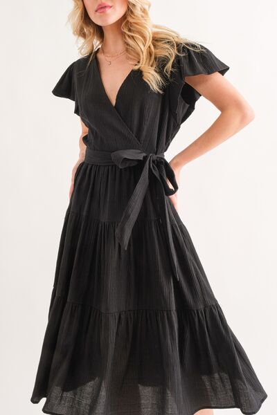 And The Why Textured Tiered Midi Dress - Stormyjay