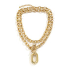 Geometric Chain Double Layer Necklace HEDTT5DEYE - Stormyjay