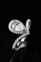 2 Carat Moissanite Teardrop Ring