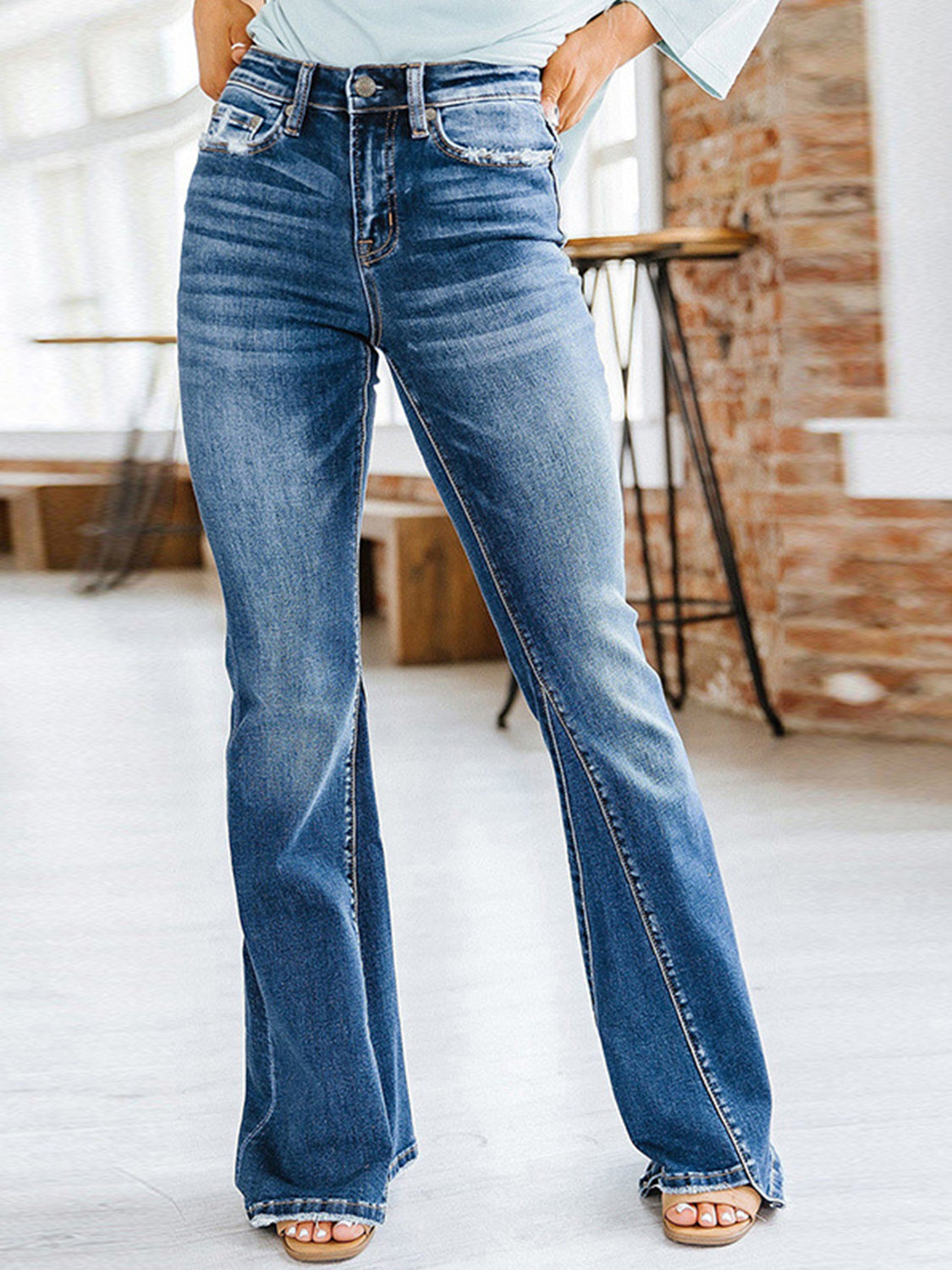 Cat's Whiskers Bootcut Jeans with Pockets - Stormyjay