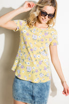 FLORAL PRINT TRIBLEND TOP - Stormyjay