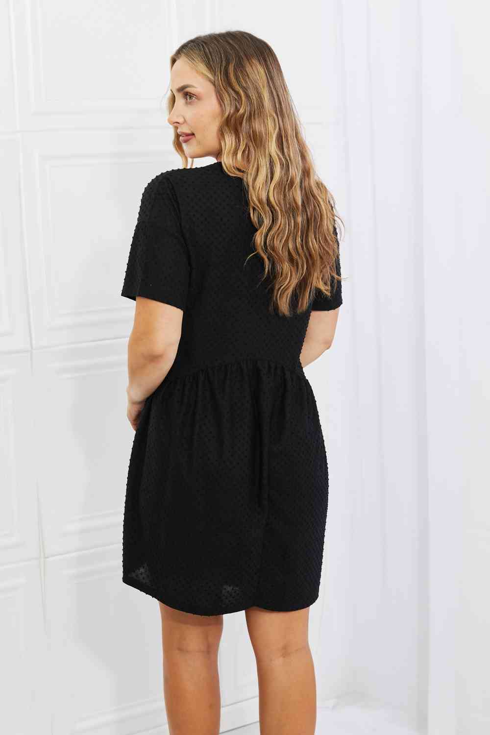 BOMBOM Another Day Swiss Dot Casual Dress in Black - Stormyjay