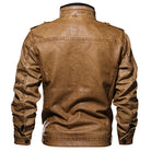 Men PU Leather Jacket Casual Thick Motorcycle Leather Jacket Winter Windproof Coat - Stormyjay