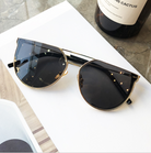 star with the same paragraph sunglasses female big box plain face photo sunglasses cut edge half frame sunglasses men glasses - Stormyjay