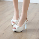 Bow high heel women shoes - Stormyjay