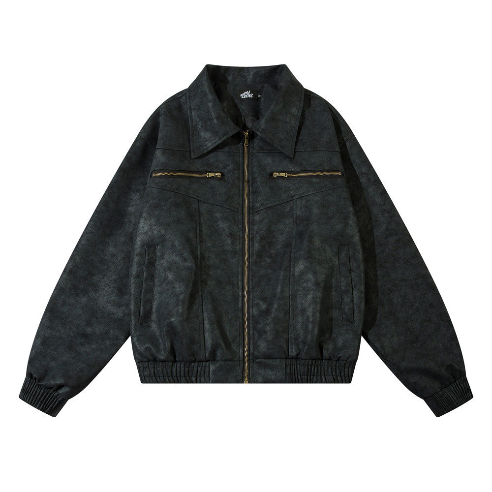 Vintage Distressed Leather Jacket For Men - Stormyjay