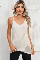 Parchment Chevron Pointelle Knit Cami Top - Stormyjay