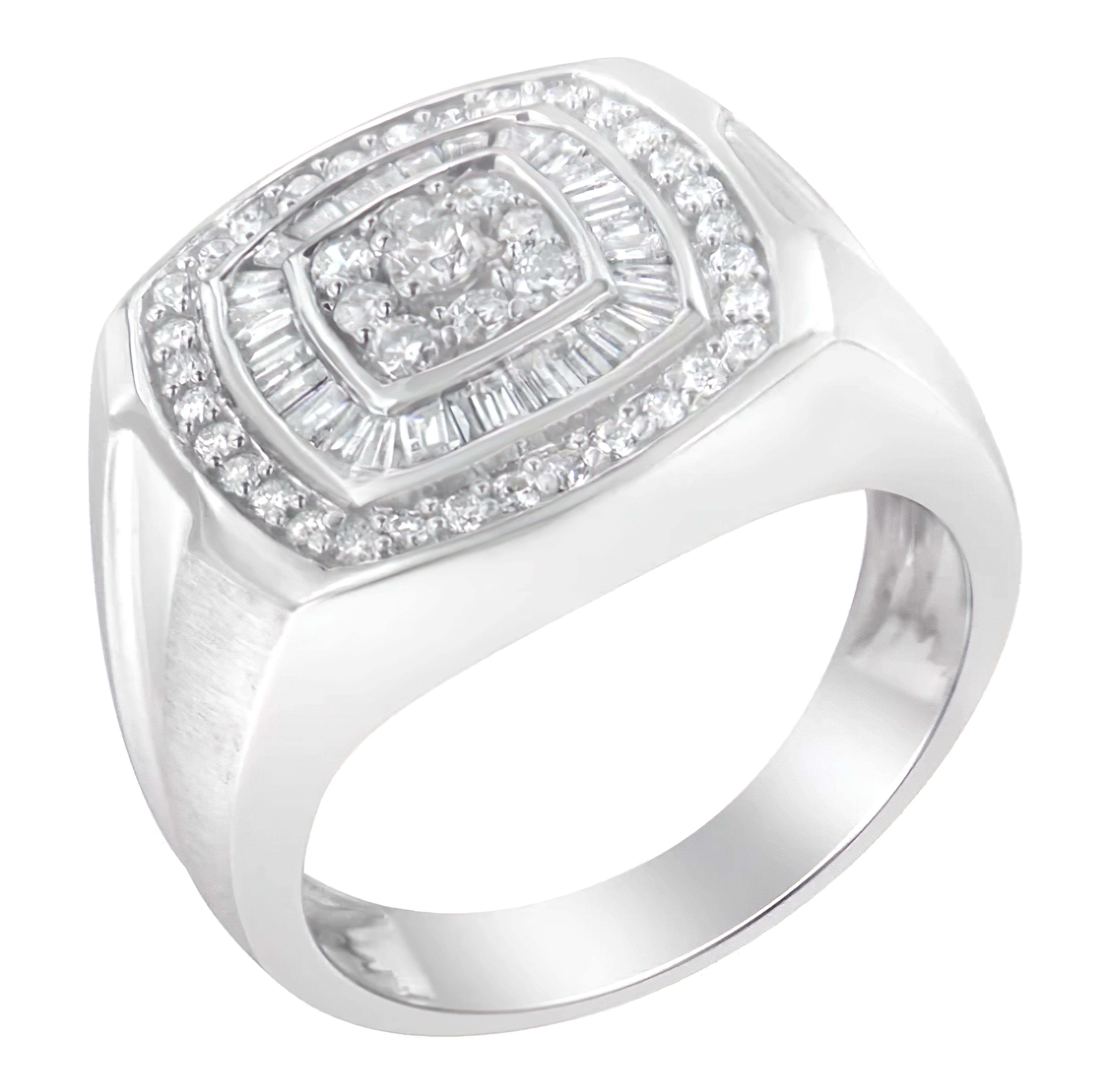 14K White Gold Men's Diamond Band Ring (1 cttw, H-I Color, SI1-I2 Clarity) - Stormyjay