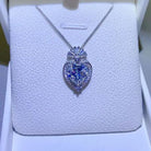 3 Carat Moissanite 925 Sterling Silver Heart Pendant Necklace - Stormyjay