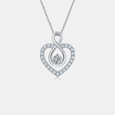 1 Carat Moissanite 925 Sterling Silver Heart Shape Necklace - Stormyjay