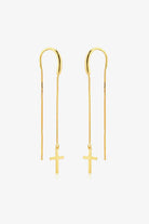 925 Sterling Silver Cross Threader Earrings