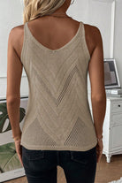 Parchment Chevron Pointelle Knit Cami Top - Stormyjay