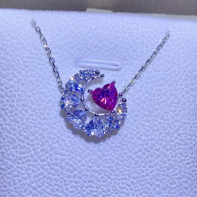 1 Carat Moissanite 925 Sterling Silver Heart Necklace - Stormyjay