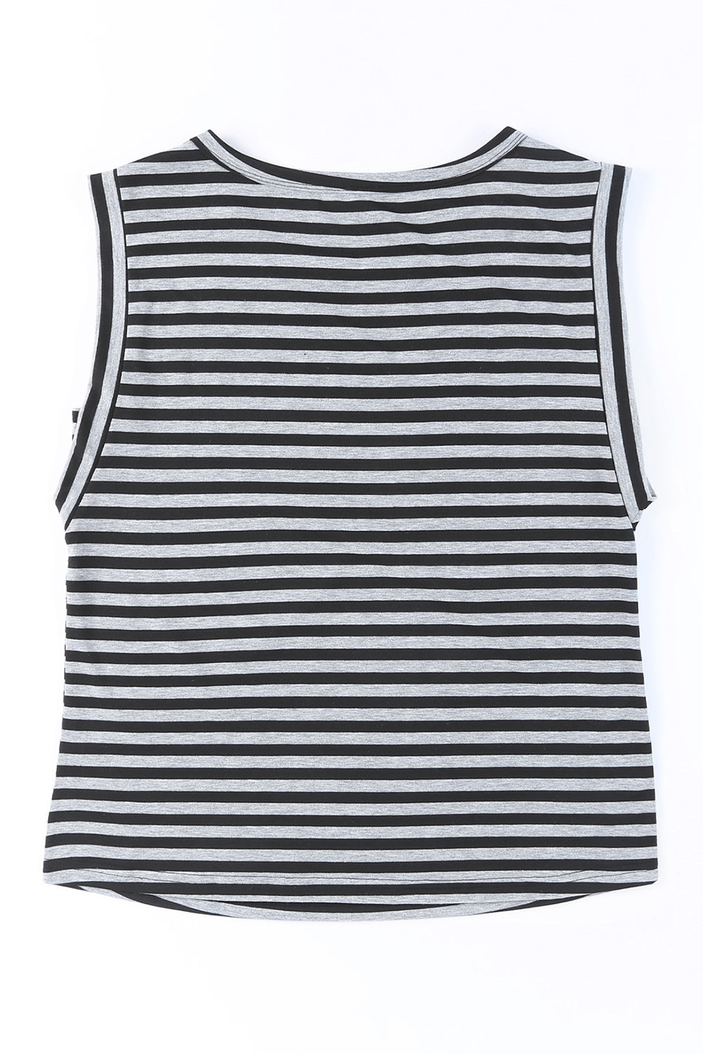 Black Striped Summer Top Casual Sleeveless T Shirt for Women - Stormyjay