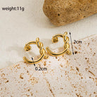 1 pair classic style solid color plating stainless steel 14k gold plated ear studs - Stormyjay