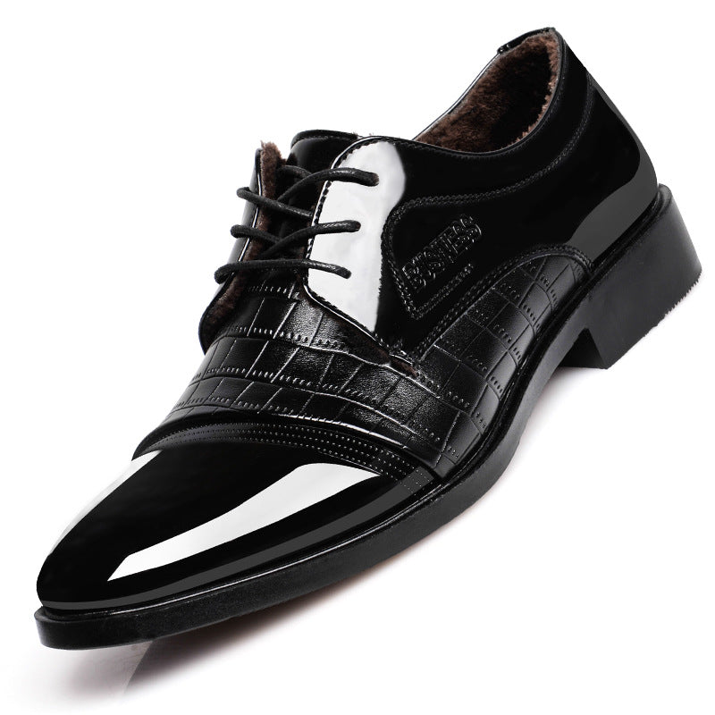 Step into fall fashion with pointed leather business dress shoes for men. - Stormyjay