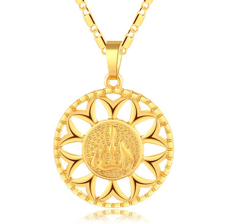 Explore our fashionable sunflower necklace, a stylish jewelry option designed for both men and women. - Stormyjay