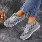 Flower Print Lace-up Sneakers Casual Fashion Lightweight Breathable Walking Running Sports Shoes Women Flats - Stormyjay