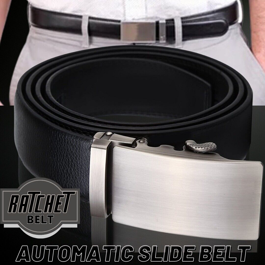 Microfiber Leather Mens Ratchet Belt, Belts For Men Adjustable Automatic Buckle - Stormyjay