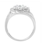 14K White Gold Floral Cluster Diamond Ring (1 Cttw, H-I Color, SI2-I1 Clarity) - Stormyjay