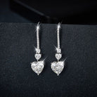 5.44 Carat 925 Sterling Silver Moissanite Heart Drop Earrings