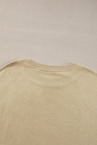 Parchment Solid Fleece Loose Crew Neck Sweatshirt - Stormyjay