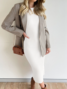 Stretchy Casual Midi Dress With Slit H4QDHW3WHN - Stormyjay