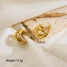 1 pair simple style classic style c shape plating stainless steel 14k gold plated ear studs - Stormyjay