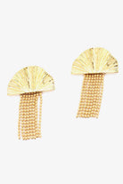 18K Gold Plated Fan Fringe Dangle Earrings