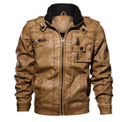 Men PU Leather Jacket Casual Thick Motorcycle Leather Jacket Winter Windproof Coat - Stormyjay