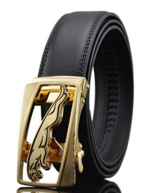 Men Automatic Buckle Leather Belts - Stormyjay