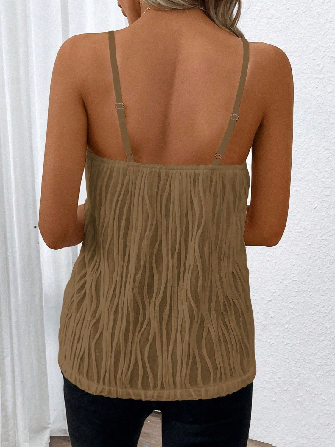 Textured V-Neck Cami - Stormyjay