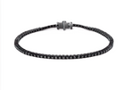 Black Rhodium Plated .925 Sterling Silver 5.00 Cttw Black Diamond Tennis Bracelet (Black Color, I2-I3 Clarity) - 8.5 Inches - Stormyjay