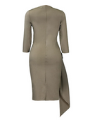 Pleated Tie Waist Wrap Dress  H6BQHEDAKN - Stormyjay