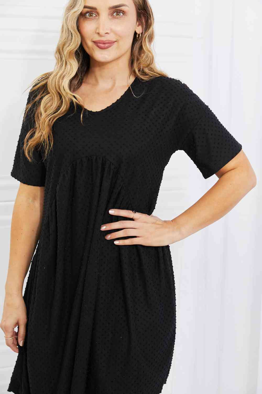 BOMBOM Another Day Swiss Dot Casual Dress in Black - Stormyjay