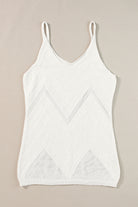 Parchment Chevron Pointelle Knit Cami Top - Stormyjay